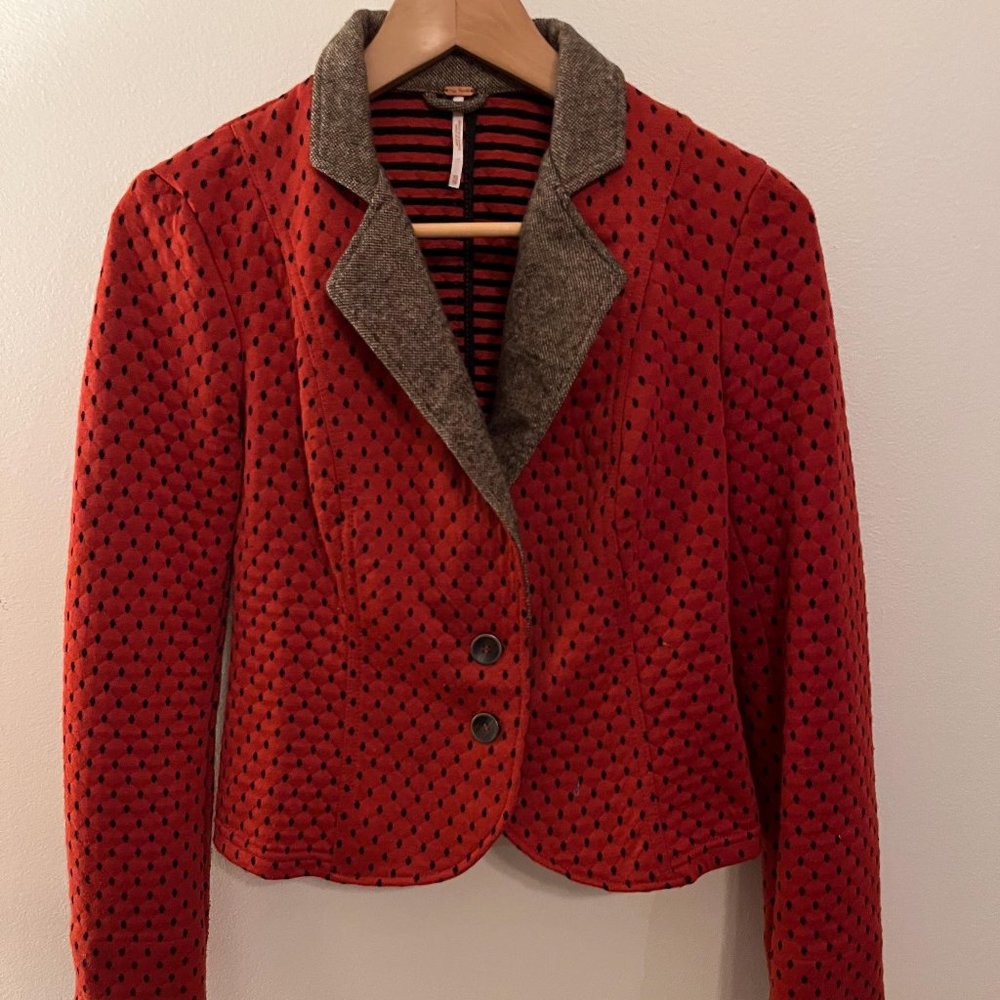 Free People Polka Dot Fitted Blazer